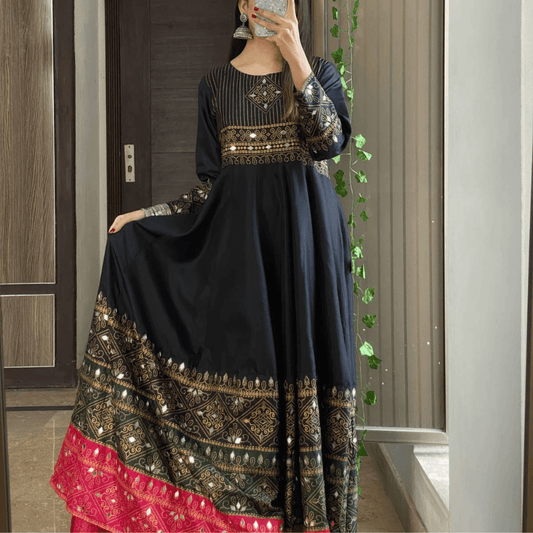 Gul-e-Rana Maxi 2pc : Black🖤 - Virsa