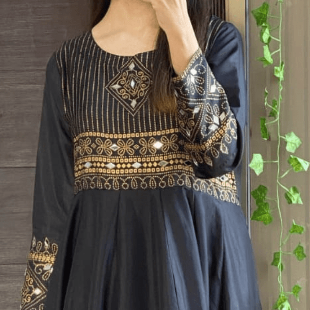 Gul-e-Rana Maxi 2pc : Black🖤 - Virsa