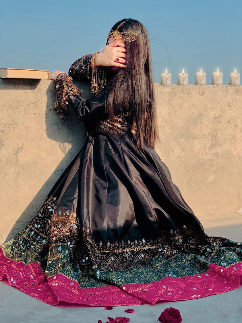 ""Gul-e-Rana Maxi 3pc : Black🖤