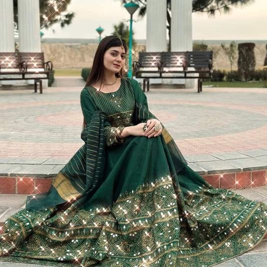 Gul-e-Rana Maxi 3pc green