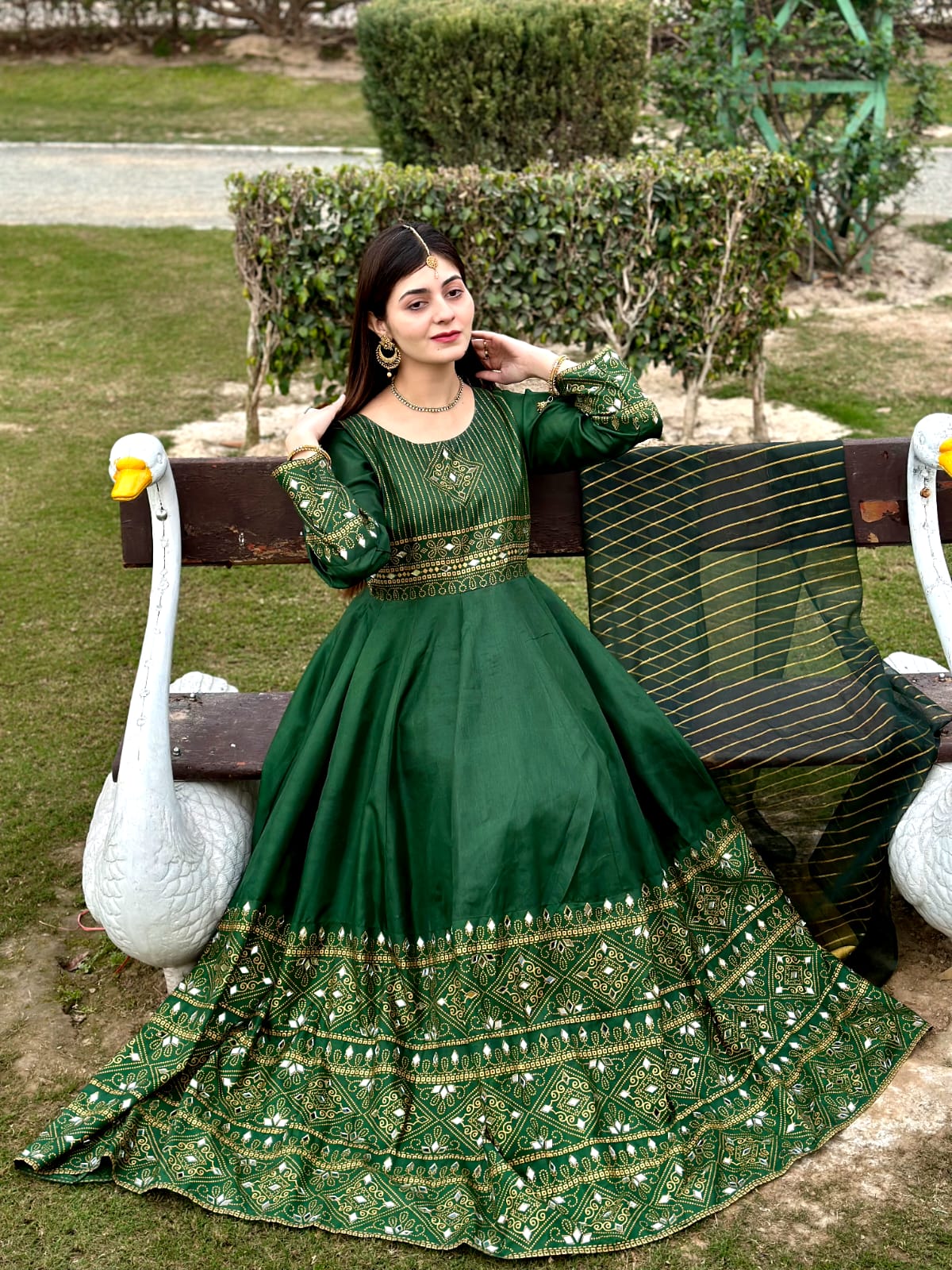 Gul-e-Rana Maxi 3pc green