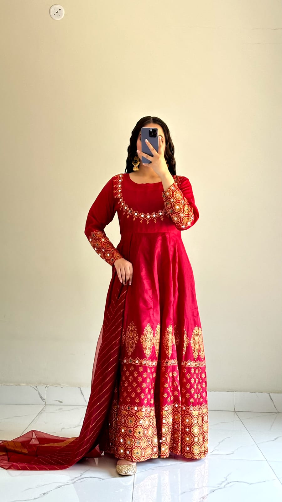 Anar kali in maroon