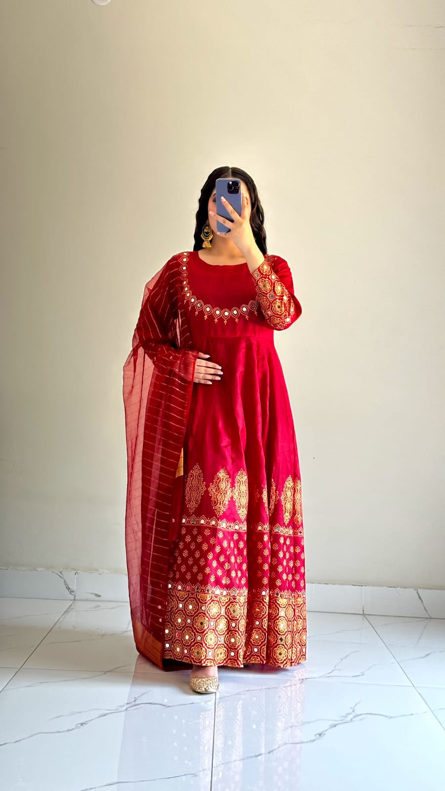 Anar kali in maroon